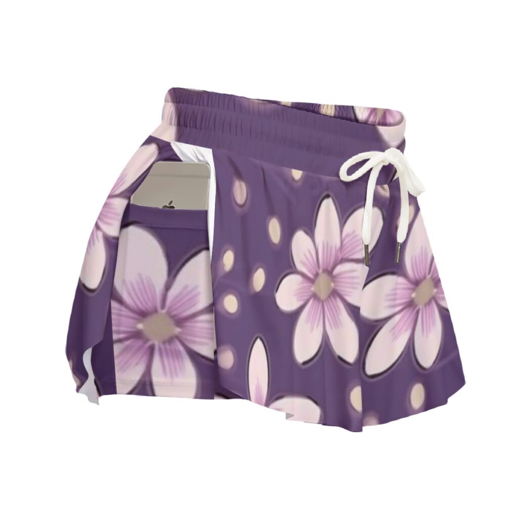 Women's Floral Print Sport Skorts With Pocket