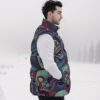 Unisex Zippered Down Vest - Rotting Zombie Print - Image 3