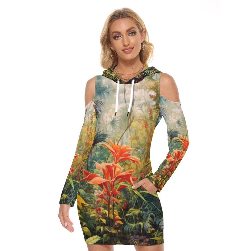 Women's Colorful Print Long Tunic Tight Dress