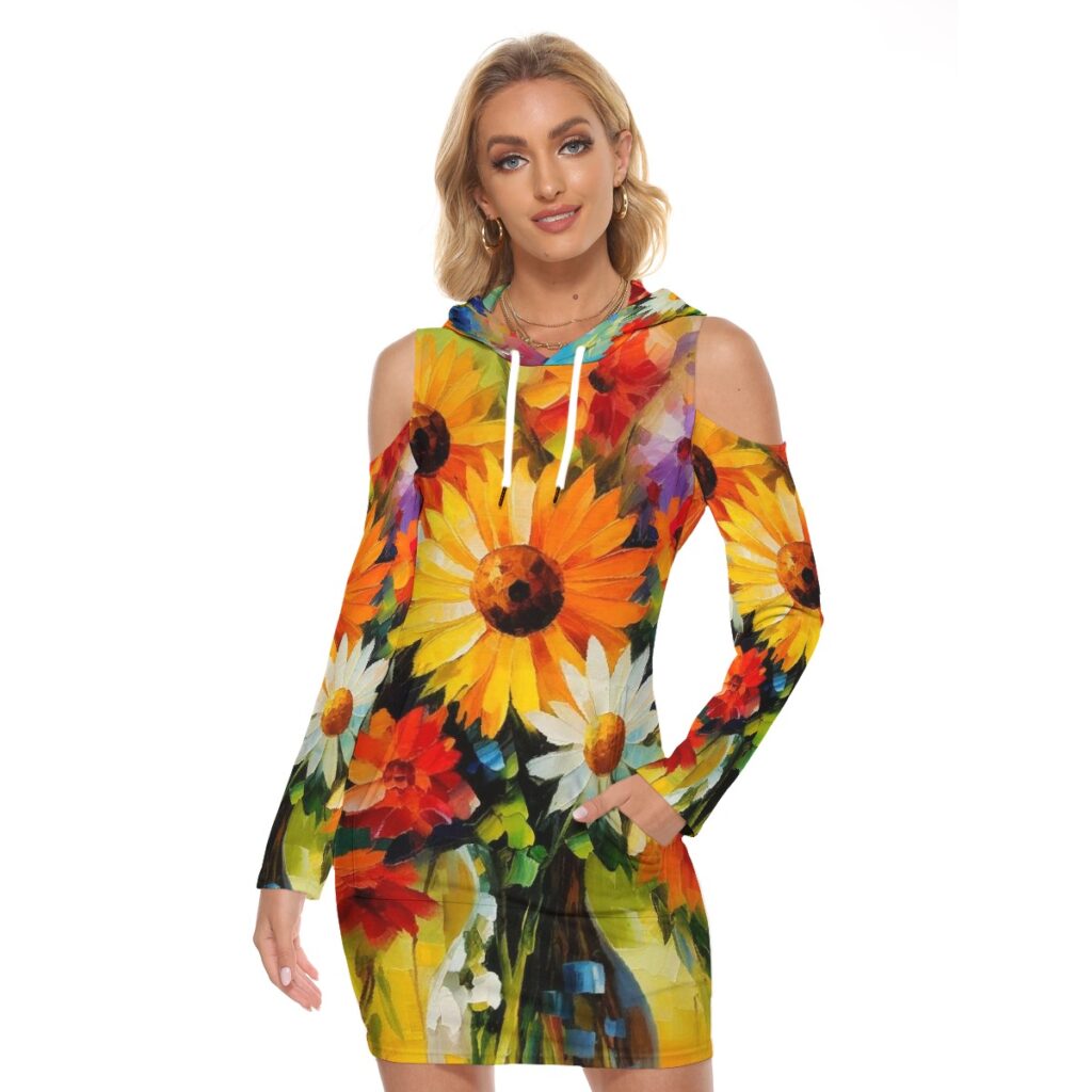 Women's Colorful Vibrant Floral Print Tight Dress