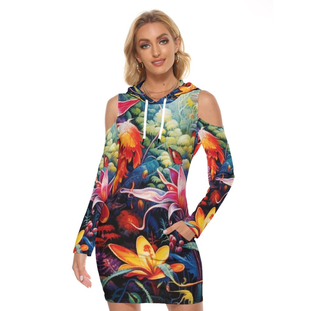 Women's Colorful Floral Print Tight Dress