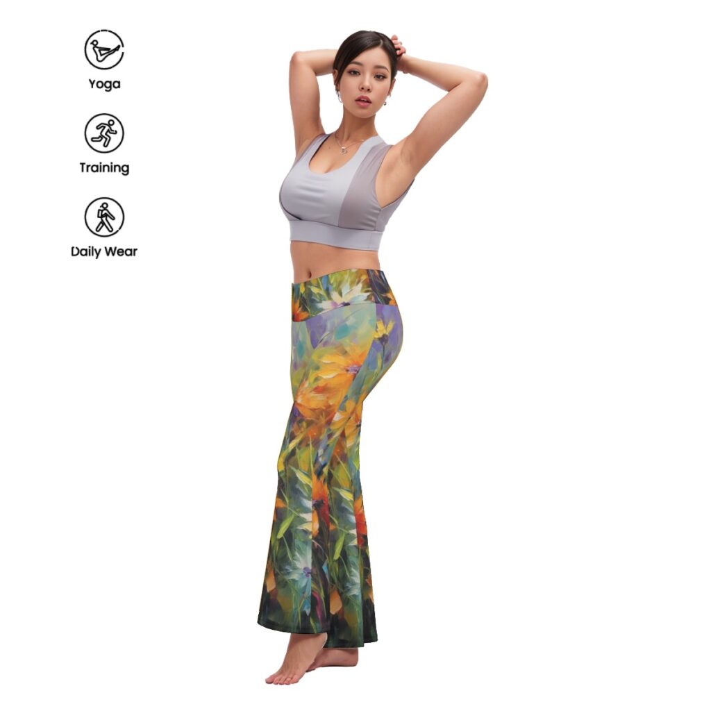 Women's Floral Print Flare Yoga Pants
