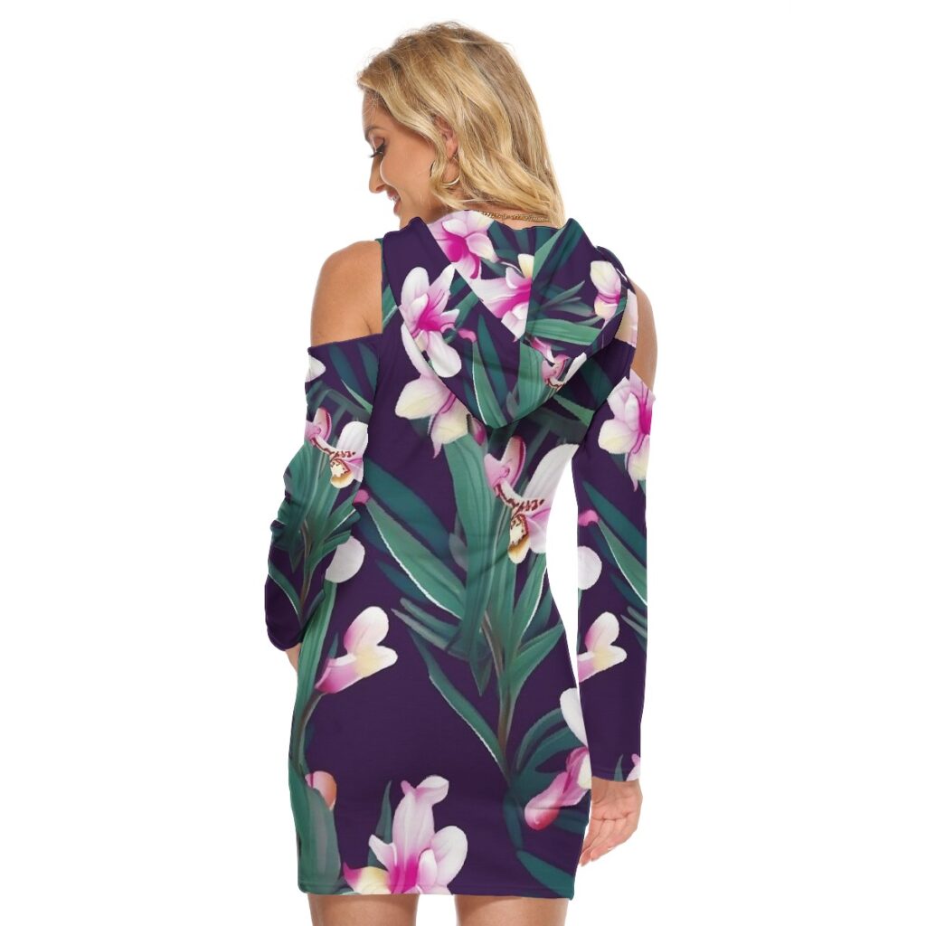 Women's Long Tunic Floral Print Tight Dress