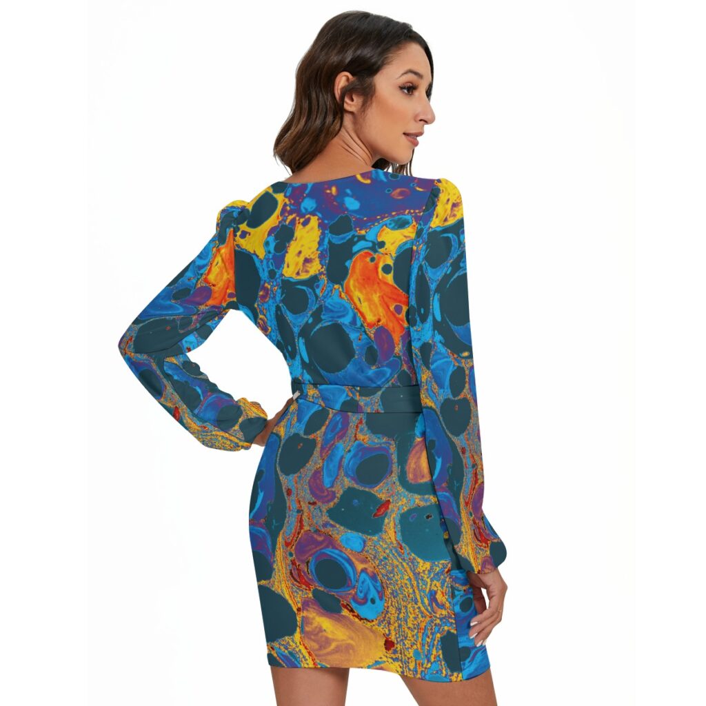 Women's Long Sleeve Fashion Dress With Waist Belt