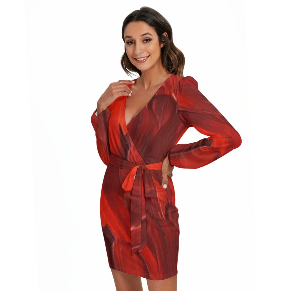 Women's Long Sleeve Dress With Waist Belt