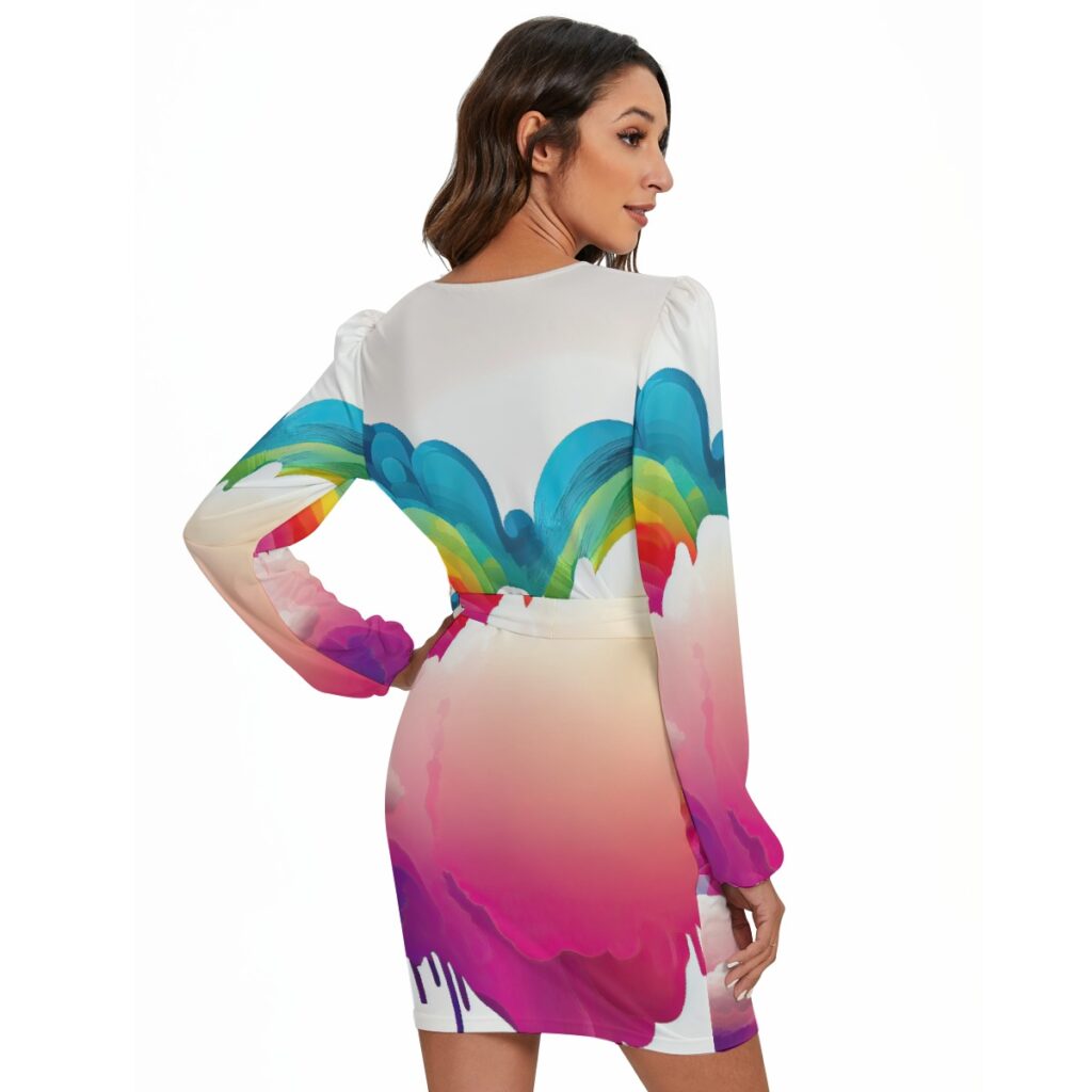 Women's Long Sleeve Fashion Dress With Waist Belt