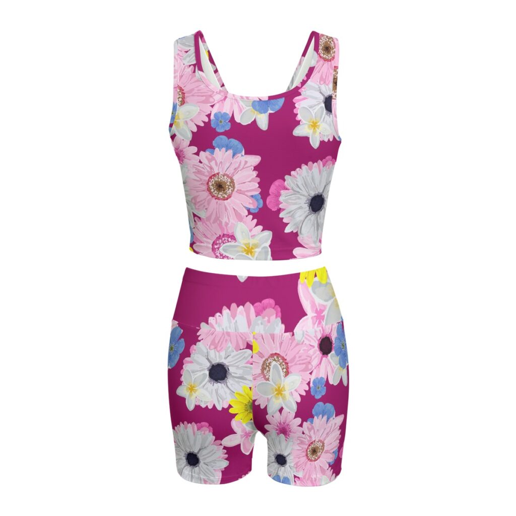 Women's  Two-Piece Floral Print Yoga Set -New!