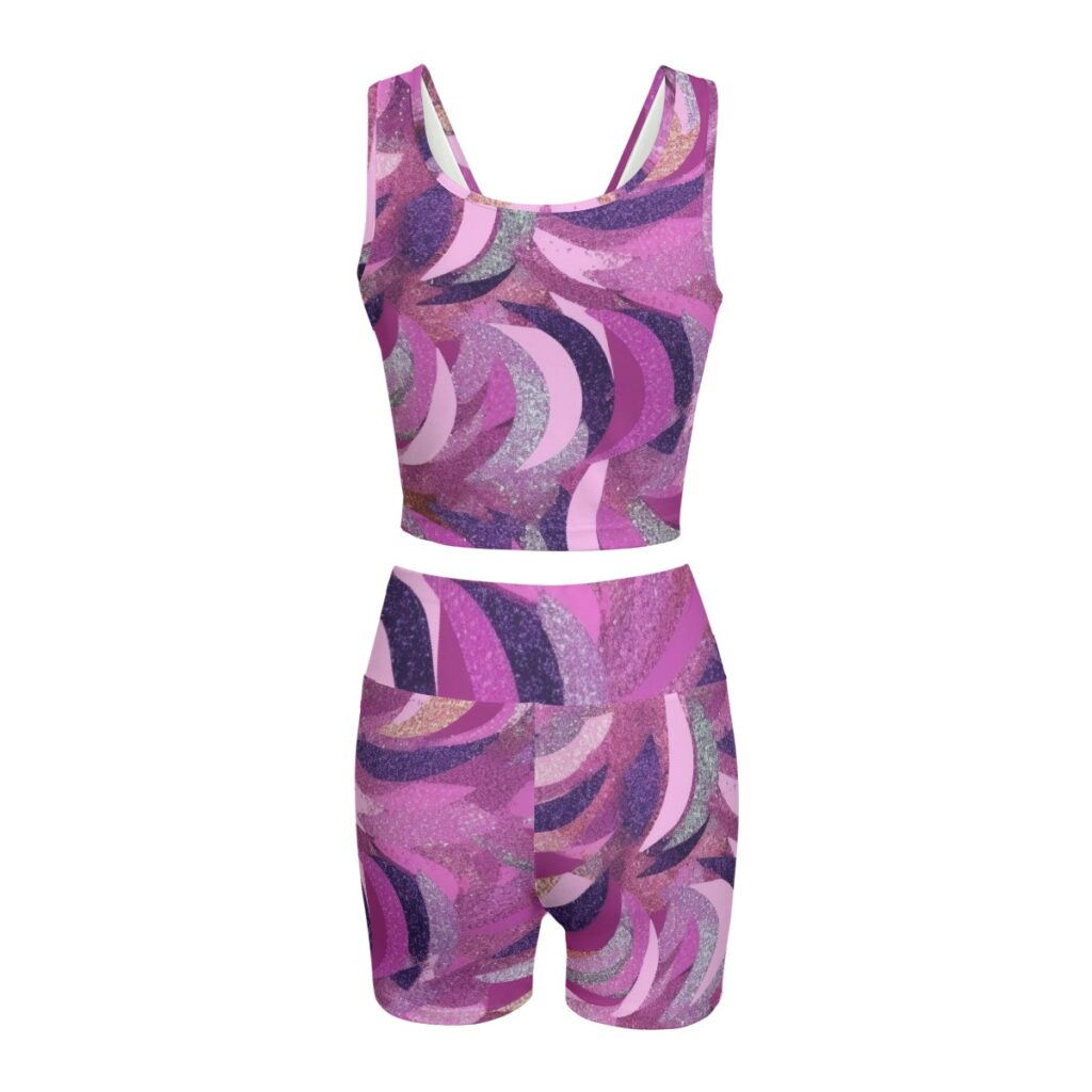 Women's Two-Piece Purple Yoga Set