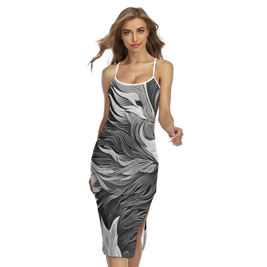 All-Over Print Women's Back Cross Cami Dress