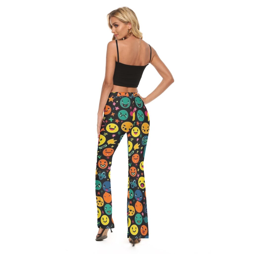 All-Over Print Women's High Elastic Flare Pants