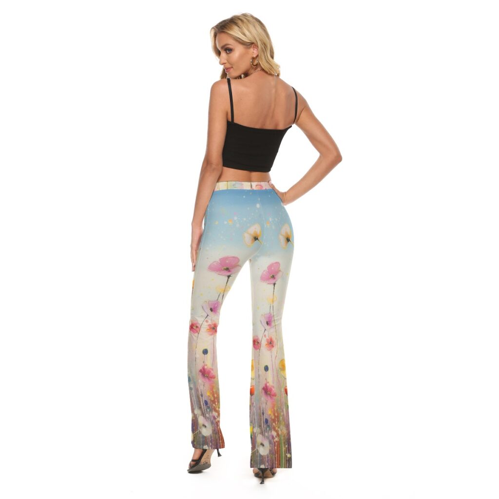 All-Over Print Women's High Elastic Flare Pants