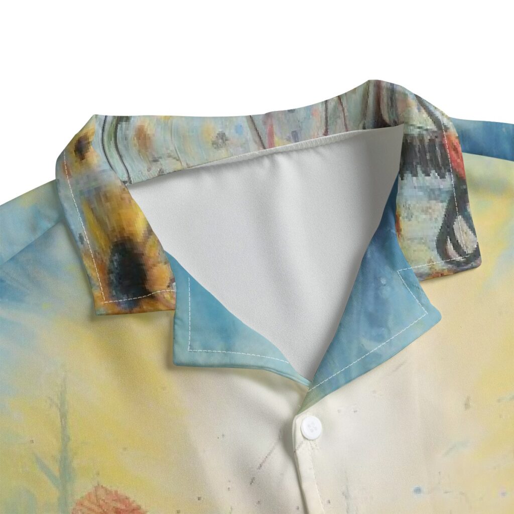 All-Over Print Men's Hawaiian Shirt With Button Closure